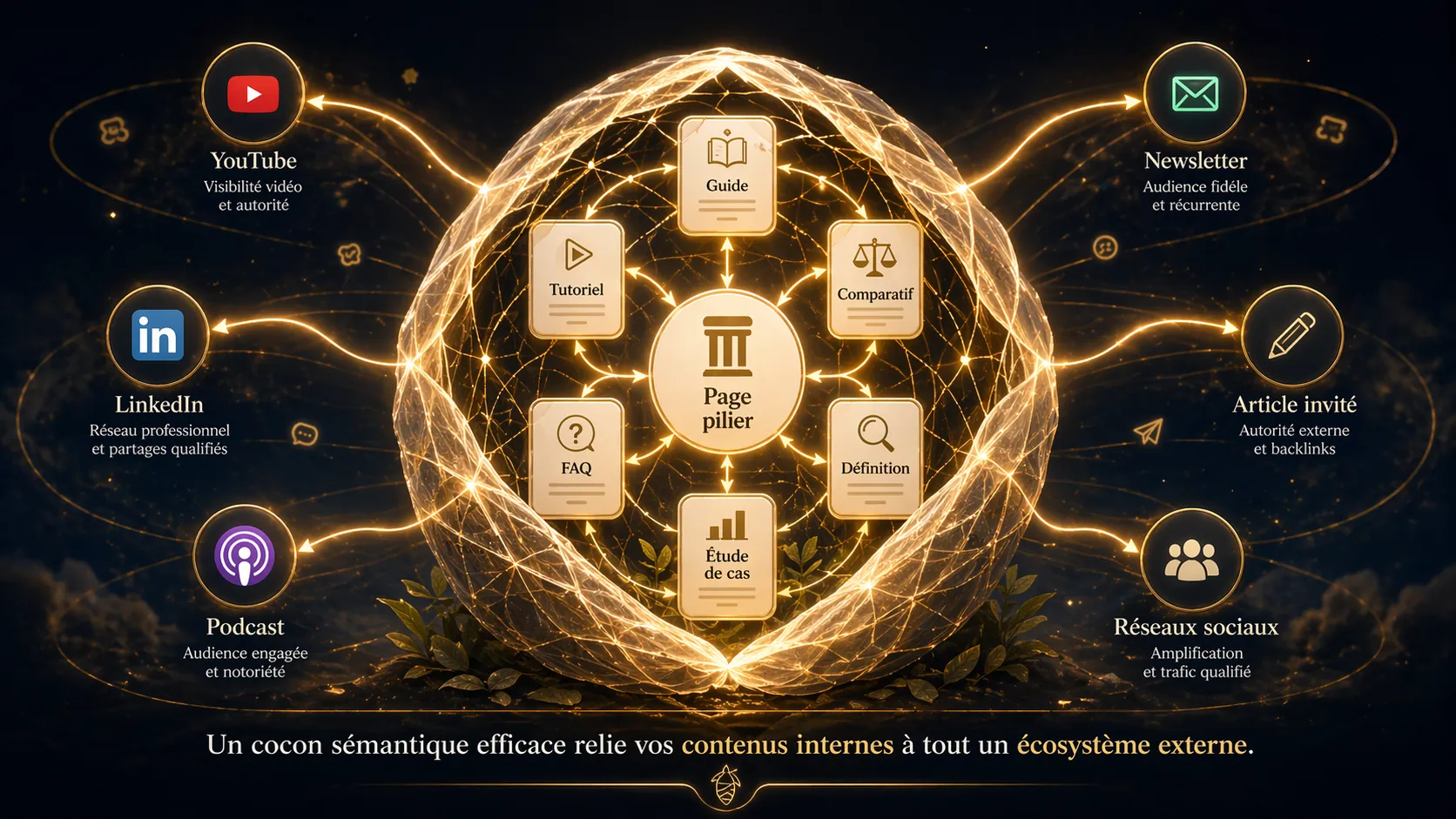 Cocon sémantique SEO structuré autour du maillage interne