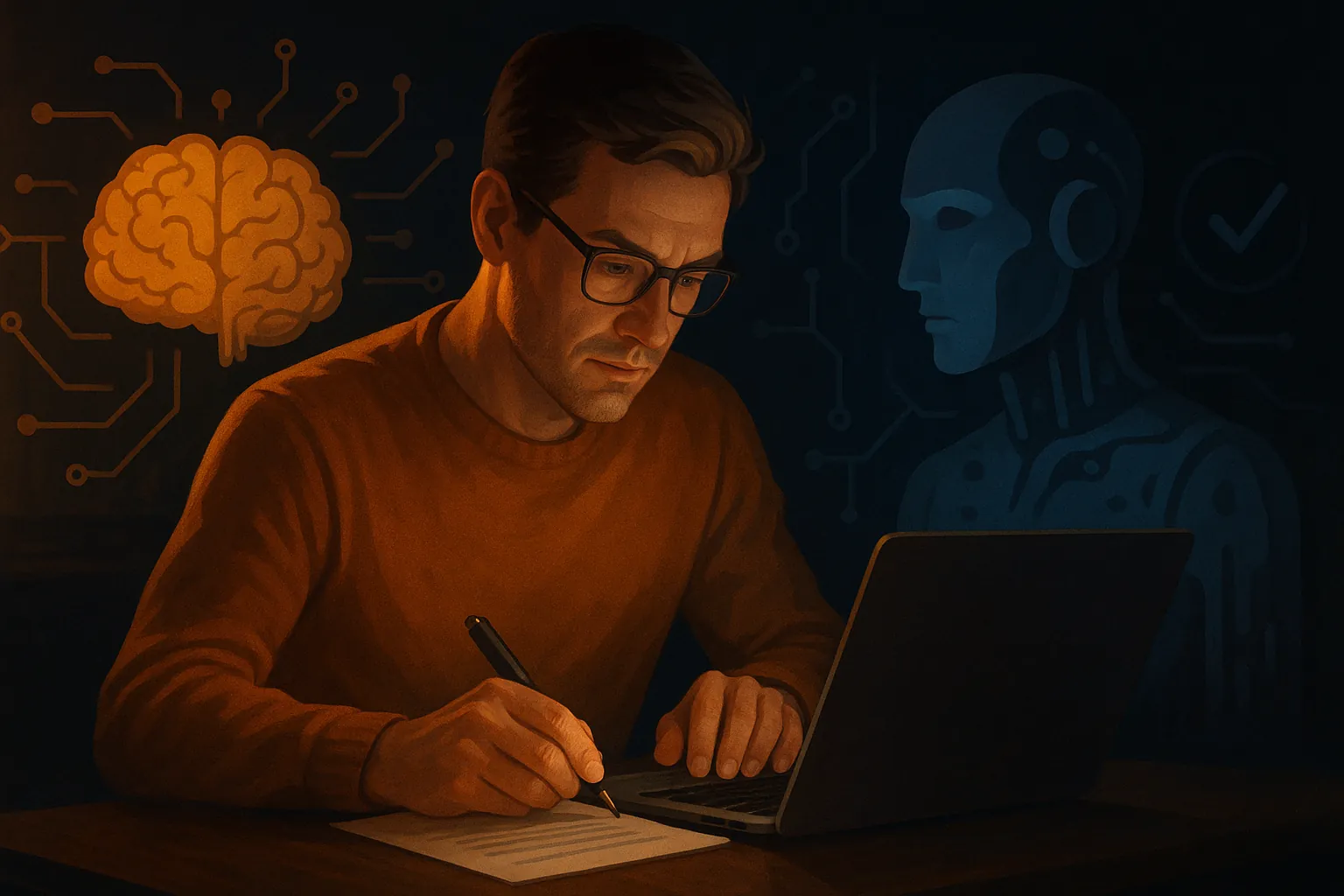 Le copywriter, son cerveau et l'IA