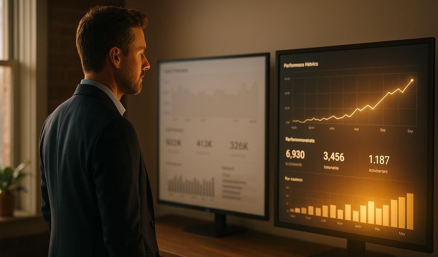 Consultant GEO analysant des tableaux de bord illustrant l'évolution vers une influence IA plus qualifiée