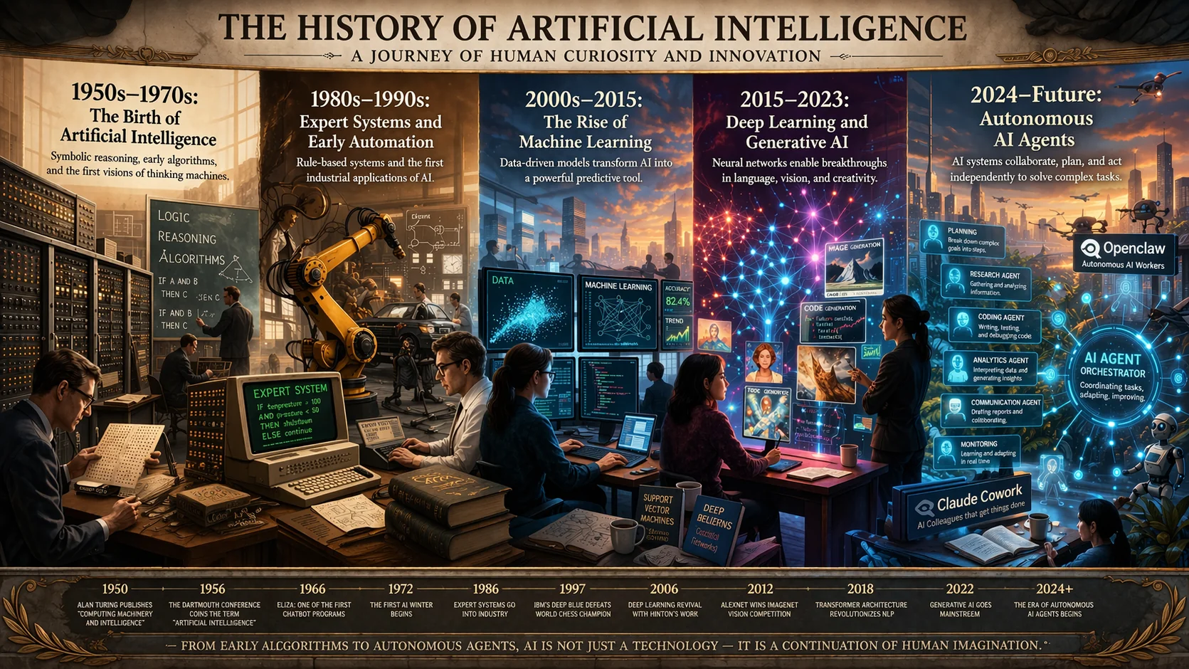 Histoire de l'intelligence artificielle : Des années 40 à nos jours
