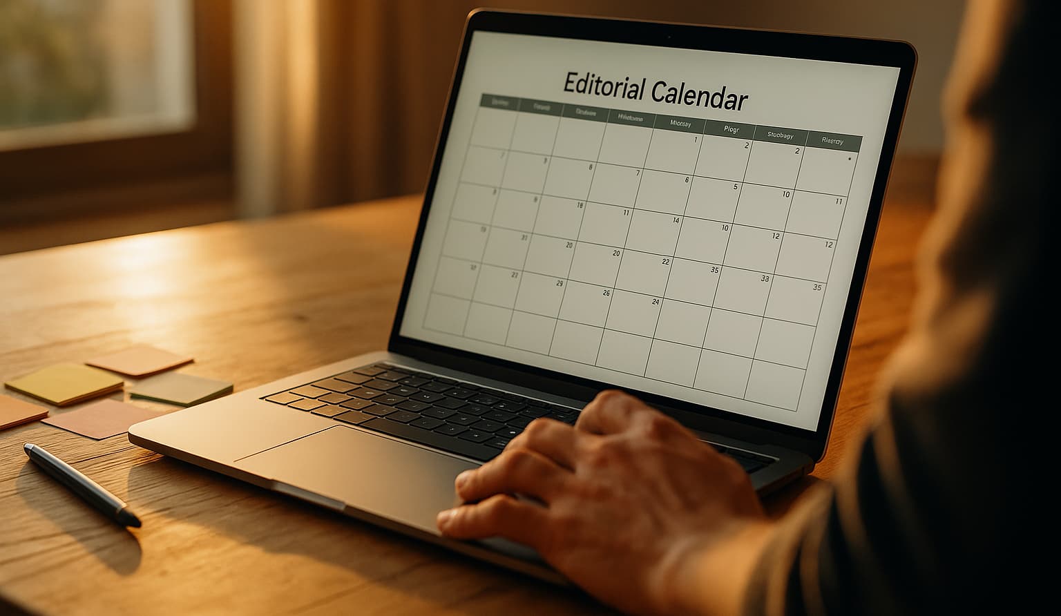 Consultant en référencement naturel élaborant un planning éditorial SEO