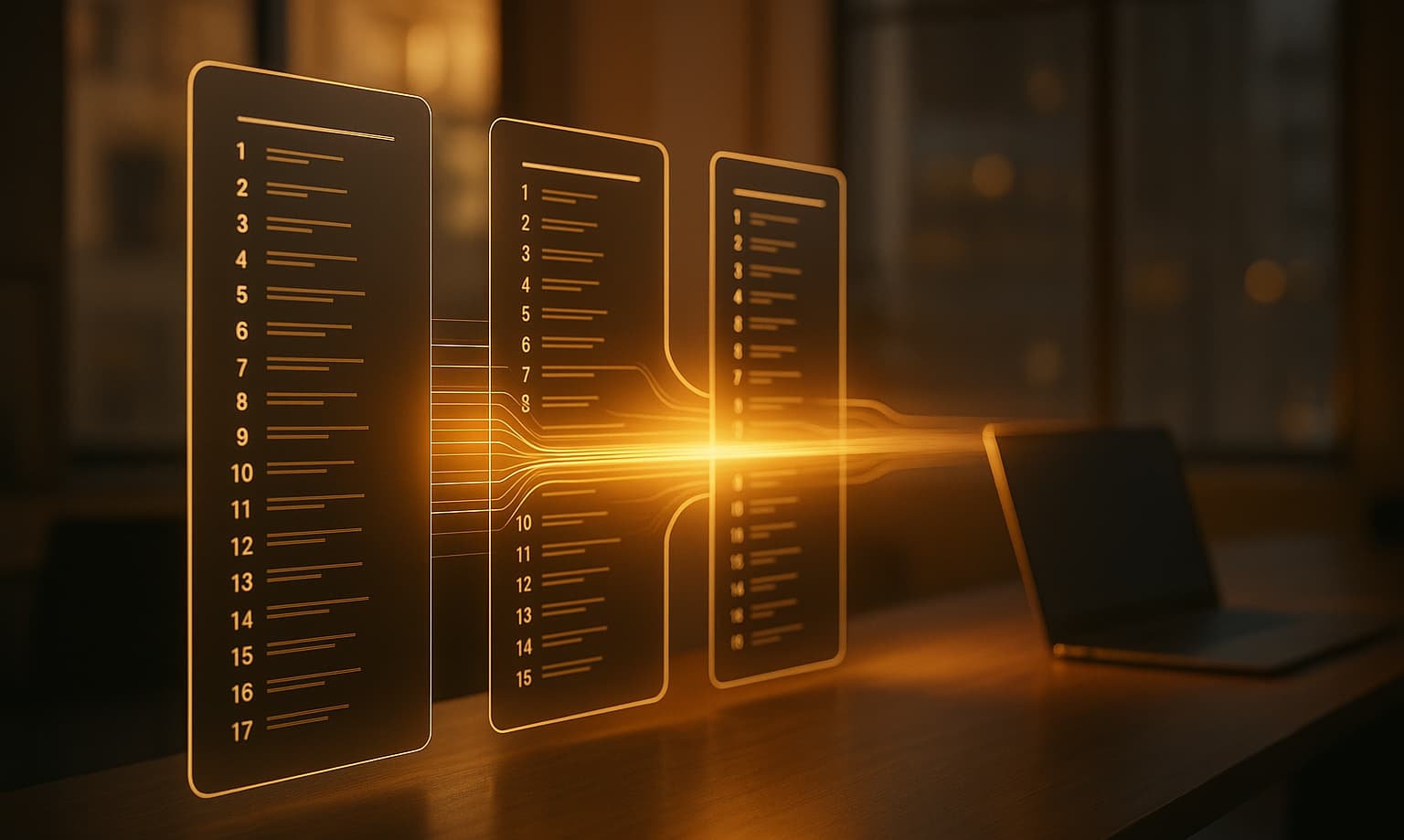 Illustration du fonctionnement du Reciprocal Rank Fusion (RRF) utilisé par les moteurs IA pour fusionner les classements
